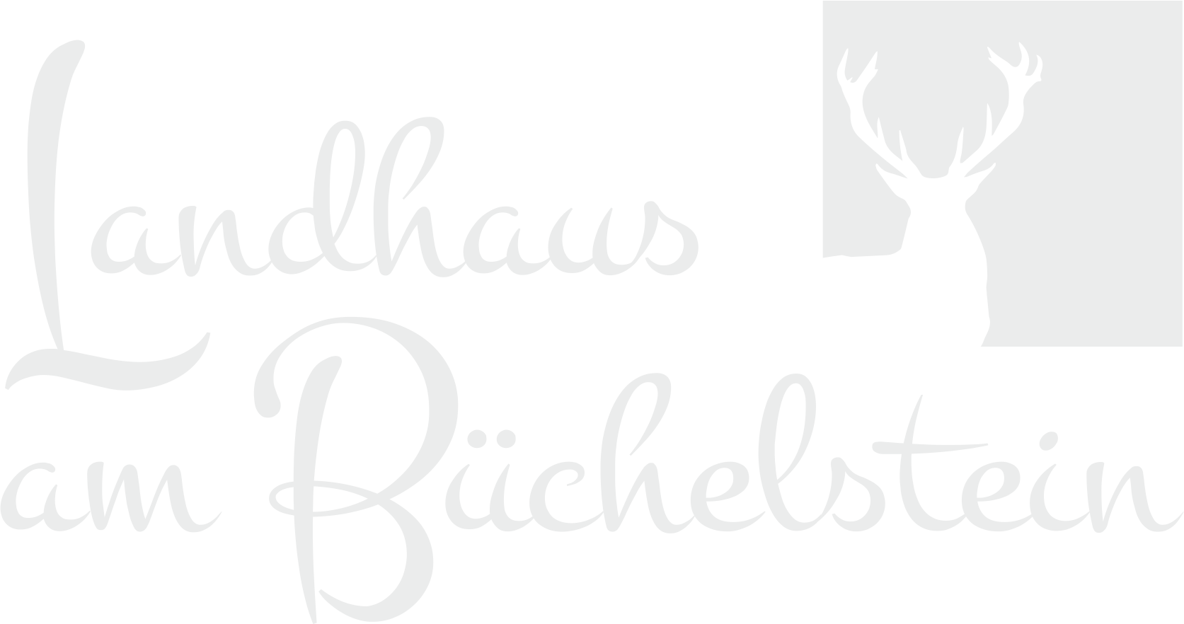 Landhaus am Büchelstein – Schriftzug mit Hirsch